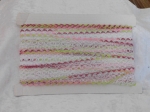Feather Edge Eyelet Lace Per Meter 38mm Burgundy/Pink/Lime